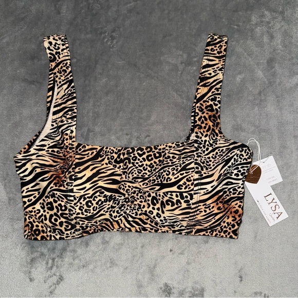 New with Tag Lysa Swim Bikini Top Leopard Cheetah Print Women’s Size 0X 14W-16W - Picture 1 of 12